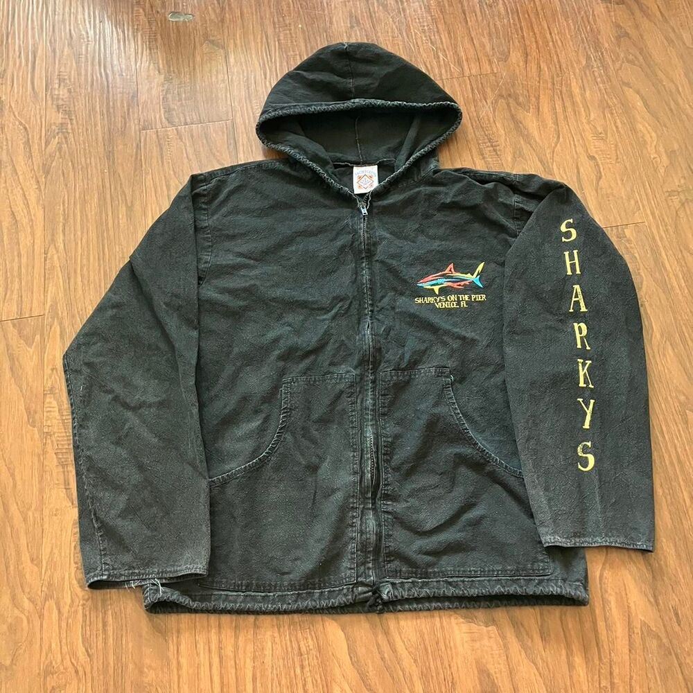 American-vintage Men's Black and Green Hoodie